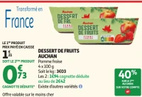 Dessert de fruits Auchan pomme fraise