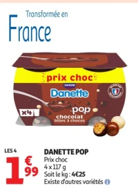 Danette Pop chocolat billes 3 chocos