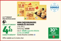 10 Mini Cheeseburgers surgelés Auchan