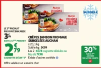 Crêpes jambon fromage surgelées Auchan