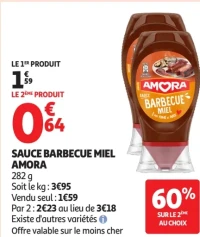 Sauce barbecue miel Amora