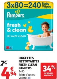 Lingettes nettoyantes Fresh Clean Pampers