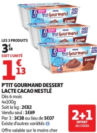 P'tit Gourmand Dessert lacté cacao Nestlé
