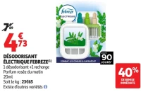 Désodorisant électrique Febreze Parfum rosée du matin