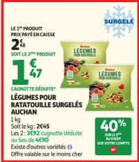 Légumes pour ratatouille surgelés Auchan