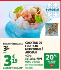 Cocktail de fruits de mer congelé Auchan