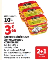 Sardines généreuses à l'huile d'olive Connétable