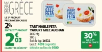 Tartinable Feta Yaourt Grec Auchan