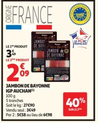 Jambon de Bayonne IGP Auchan