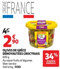 Olives de Grèce dénoyautées Croc'Frais