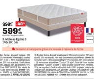 Epeda Matelas Egérie 3 140x190 cm