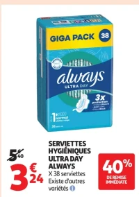 Serviettes Hygiéniques Ultra Day Always