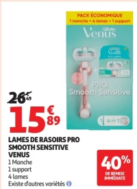 Lames de rasoirs Pro Smooth Sensitive Venus