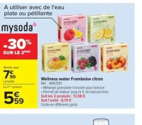 Wellness water Framboise citron Mysoda