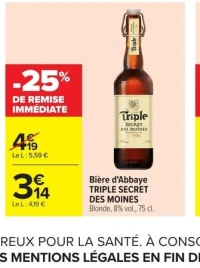 Bière d'Abbaye Triple Secret Des Moines