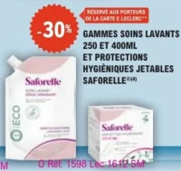 Gammes Soins Lavants et Protections Hygiéniques Jetables Saforelle