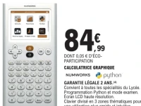 Calculatrice graphique Numworks Python
