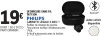 Ecouteurs sans fil TAT1300 Philips