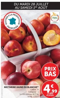 Nectarines jaunes ou blanches