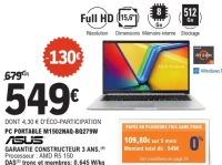 ASUS PC PORTABLE M1502NAQ-BQ279W