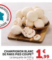 Champignon blanc de Paris pied coupé