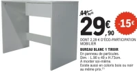 Bureau blanc 1 tiroir