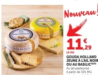 Gouda Holland Jeune à l'ail noir ou au basilic Hollandia