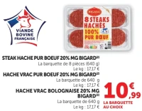 Steak Hache Pur Boeuf 20% MG Bigard / Hache Vrac Pur Boeuf / Hache Vrac Bolognaise