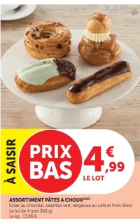 Assortiment pâtes à choux