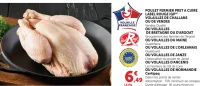 Poulet fermier prêt à cuire Label Rouge IGP ou volailles de Challans ou de Vendée
