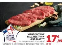 Viande bovine faux filet à griller Viande Bovine Française