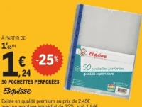 50 pochettes perforées Esquisse