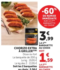 Chorizo extra à griller (doux ou fort)