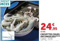 Crevettes crues décongelées