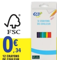 ECO+ 12 Crayons de couleur