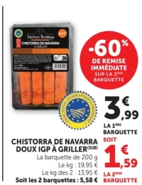 Chistorra de Navarra doux IGP à griller