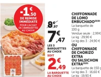 Chiffonnade de Lomo Embuchado, de Chorizo Extra ou Salsichon Extra