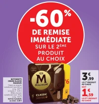 Bâtonnets crème glacée Classic, Amande ou White Chocolat Magnum