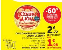 Coulommiers pasteurisé Coeur de Lion