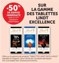 Tablettes de chocolat Lindt Excellence