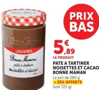Pâte à tartiner noisettes et cacao Bonne Maman