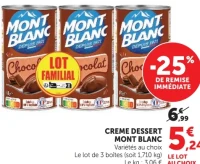 Crème dessert Mont Blanc
