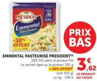 Emmental Râpé Pasteurisé Président