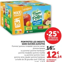 Pom'Potes Les Inedits Sans Sucres Ajoutés