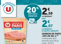 Jambon de Paris -25% de sel U