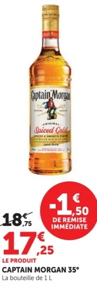 Rhum Captain Morgan Spiced Gold 35°