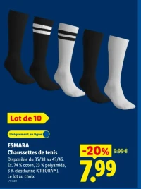 ESMARA Chaussettes de tenis lot de 10