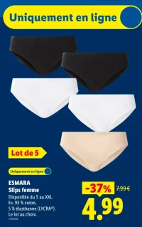 ESMARA Slips femme lot de 5