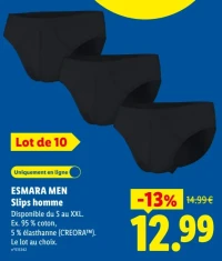 ESMARA MEN Slips homme lot de 10