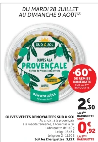 Olives vertes dénoyautées Sud & Sol Olives à la provençale